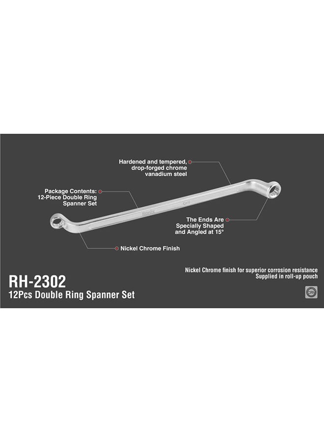 رونيكس طقم مفتاح ربط مزدوج  12 قطعة من رونيكس موديل (RH-2302) - Image 4