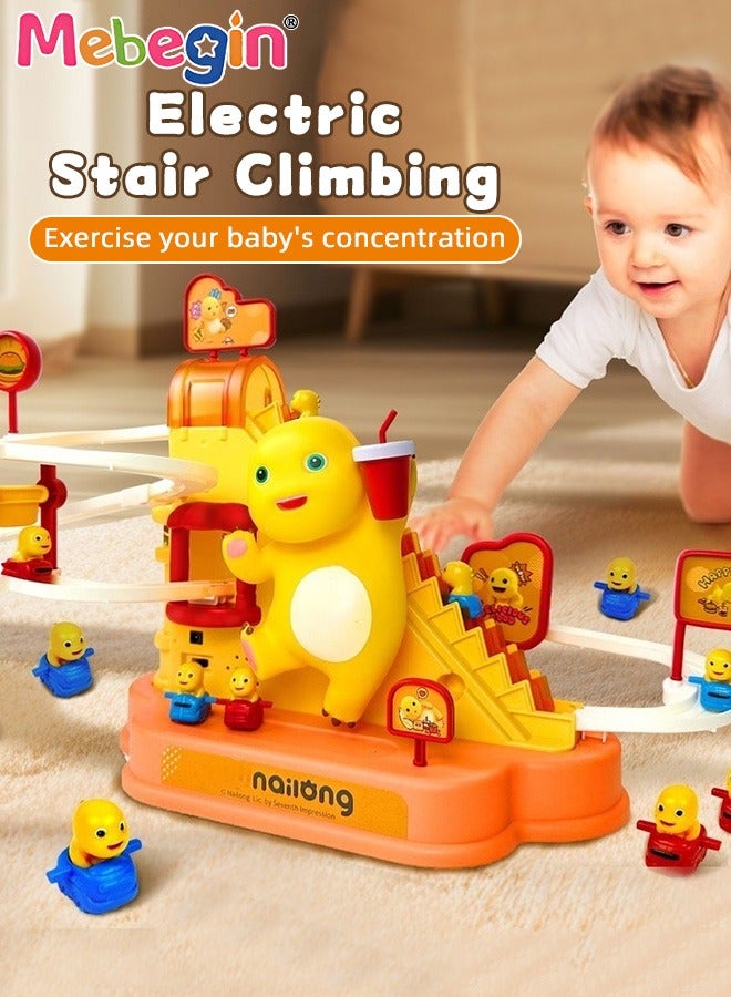 MEBEGIN Cartoon Dragon Climbing Toy with Lights and Music, Electric Climbing Stairs and Tracks Playset, Race Track Toy Set with Automatic Ladder and Gravity Sliding, Slide Toy Set, 2 AA Batteries Required(Not Included), Ideal Gift for Kids Aged 3+  - Image 3