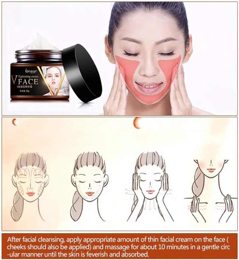 woobles Firming Lifting Face Cream Moisturizing Skin Anti-aging Anti Ageing Fat Burning Shaping V Firming Slimming Tighten Tightening Facial Small V Face, Moisturizing Moisturizer Nourishing Women - Image 5