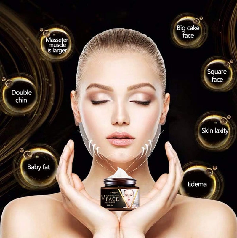 woobles Firming Lifting Face Cream Moisturizing Skin Anti-aging Anti Ageing Fat Burning Shaping V Firming Slimming Tighten Tightening Facial Small V Face, Moisturizing Moisturizer Nourishing Women - Image 1