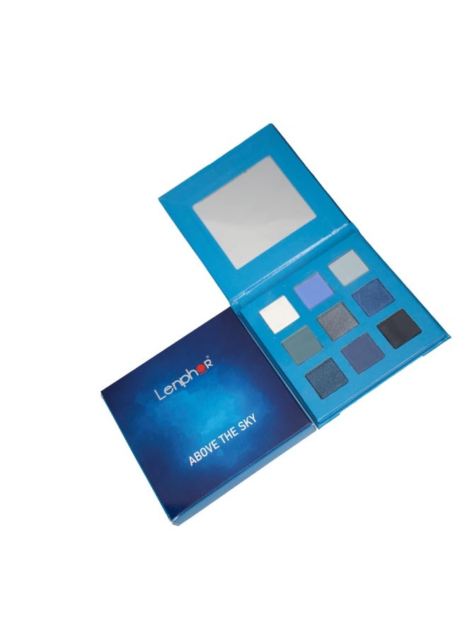 Lenphor Eye Shadow 9 in 1 Palette - Above The Sky Matte Shimmer Glitter Pressed | All Highly Pigmented Blending Powder with Gorgeous Pearls 10.8 gm - Image 1