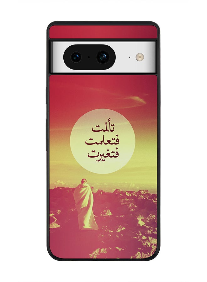 Stylizedd Rugged Black Edge case for Google Pixel 8, Custom Slim fit Flexible Anti Drop Thin Phone Case Cover - I Suffered, I Learned, I Changed - Image 1