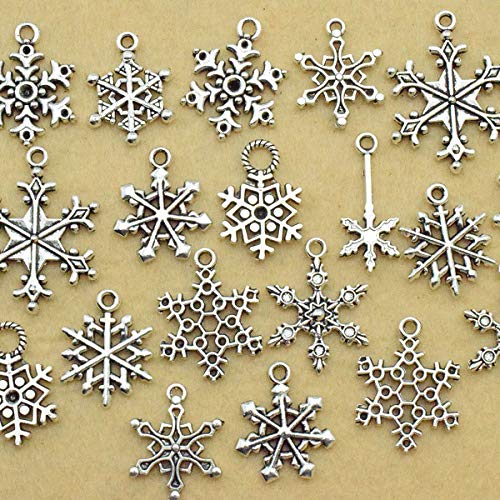 iloveDIYbeads Snowflake Charm-100g (About 80-90pcs) Antique Silver Christmas Snowflake Charms Pendants for Crafting, Jewelry Findings Making Accessory for DIY Necklace Bracelet (M005) - Image 5