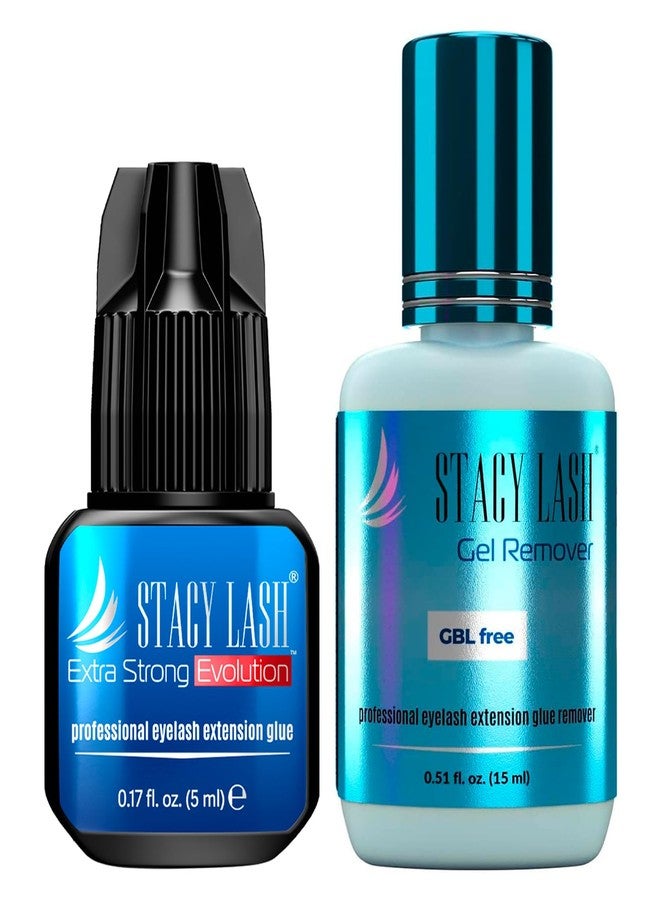 Stacy Lash Extra Strong Evolution Eyelash Extension Glue + Gel Remover - Stacy Lash / 1-2 sec Drying time/Retention – 8 Weeks/Maximum Bonding Power/Professional Use Only Black Adhesive/Gel Remover/ 15 ml - Image 1