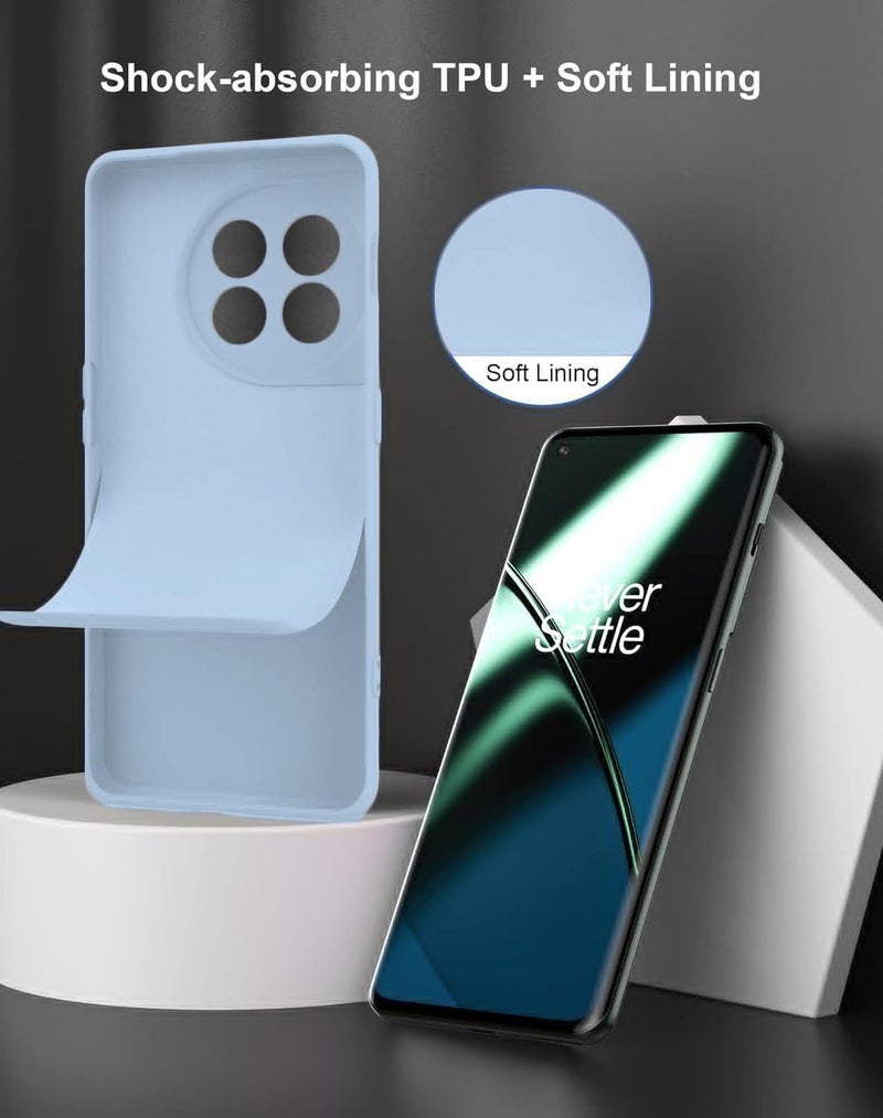 DIZORO Compatible with Oneplus 11R 5G Back Cover with Upgraded Square Edges for Camera Protection Shockproof Flexible Matte Liquid Silicone Mobile Phone Case (Carolina) - Image 5
