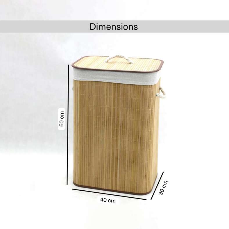 Pan Home Libby Foldable Bamboo Laundry Hamper - Natural - Image 5