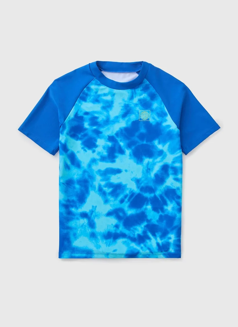 Matalan Boys Blue Tye Dye Rash Vest