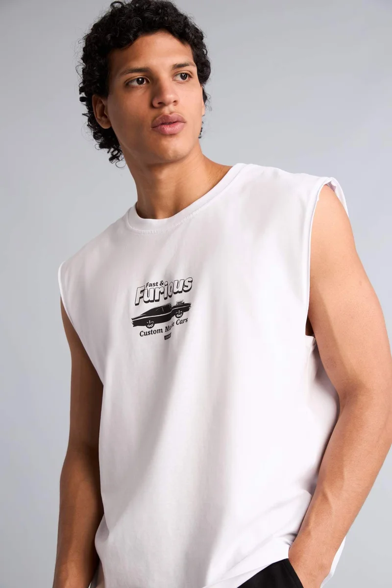 DeFacto Fast &amp; Furious Boxy Fit Printed Tank Top