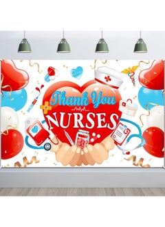 HOWAF Nurse Appreciation Week Banner Decorations Thank You Nurse Backdrop For Nursing Day Party Decorations Happy National Nurses Week Banner For Medical Doctor Nursingrn Graduation Party Decorations  - Image 1