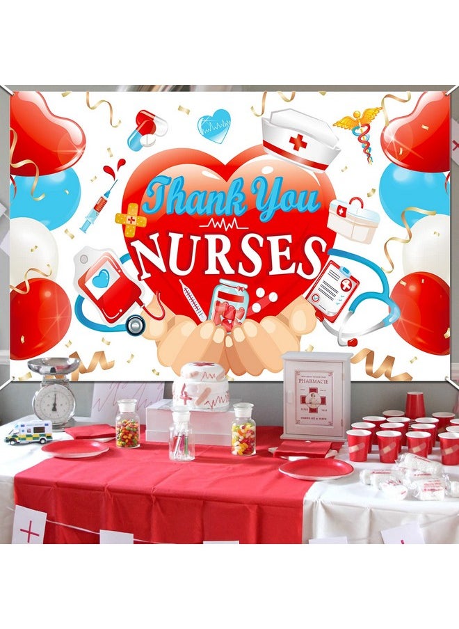 HOWAF - Nurse Appreciation Week Banner Decorations Thank You Nurse Backdrop For Nursing Day Party Decorations Happy National Nurses Week Banner For Medical Doctor Nursingrn Graduation Party Decorations - Image 1
