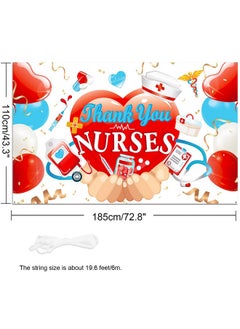 HOWAF Nurse Appreciation Week Banner Decorations Thank You Nurse Backdrop For Nursing Day Party Decorations Happy National Nurses Week Banner For Medical Doctor Nursingrn Graduation Party Decorations  - Image 3