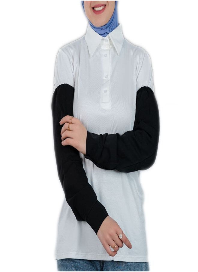 Fatah Bundle Of 2 Shirt Wrist - Black and Off-White Color for Women  - Image 2