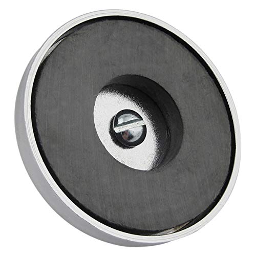 Master Magnetics ماجنتيك ماستر مغناطيس دائري بقاعدة سيراميكية مع برغي وصواميل وصمولة جناح - حزمة مغناطيسات قوية للاستخدام الثقيل - سحب 35 رطل لكل منها - مطلي بالنيكل - 2.04" قطر - 1.25" ارتفاع - 5 قطع - Image 3