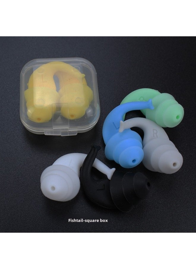 Generic - [Arrival] Soundproof Earplugs Anti-noise Sleep Earplugs Anti-water Silicone Earplugs Swimming Earplugs Factory-Color:Transparent Small Square Box (earplug Color Remarks) - Image 1