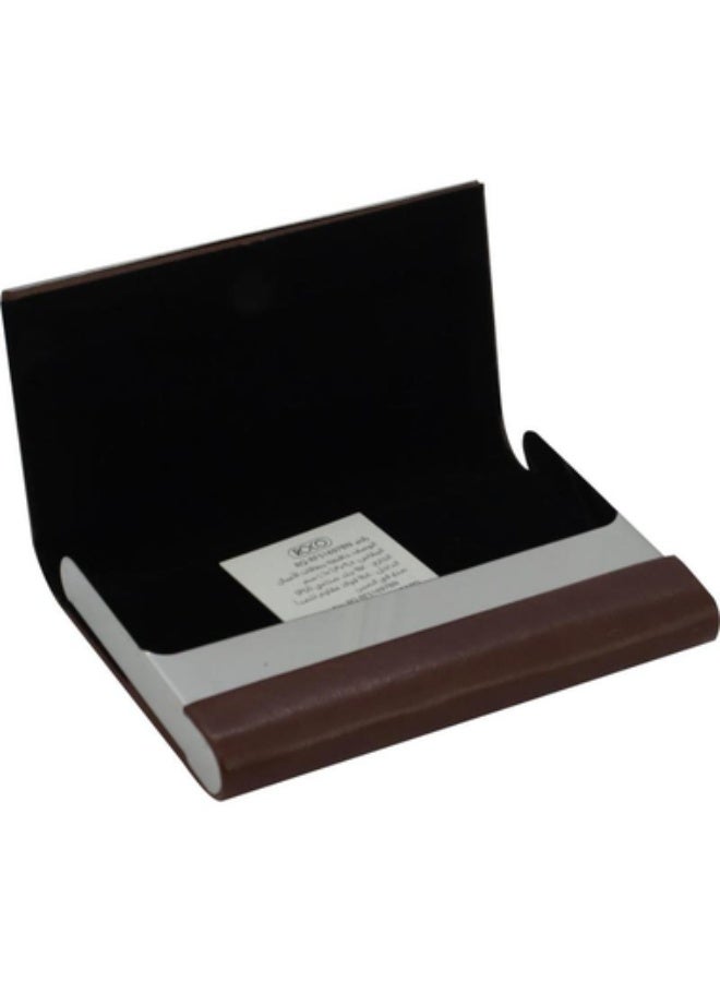 ROCO Business Card Case 15 Cards9 X 5.5 cm Card Size PU Material Brown - Image 2