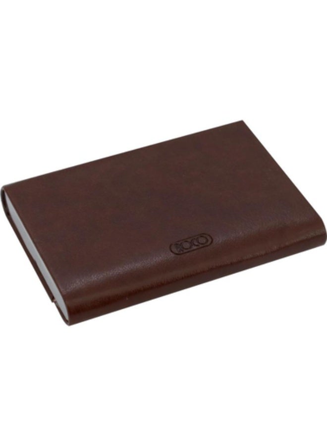 ROCO Business Card Case 15 Cards9 X 5.5 cm Card Size PU Material Brown - Image 3