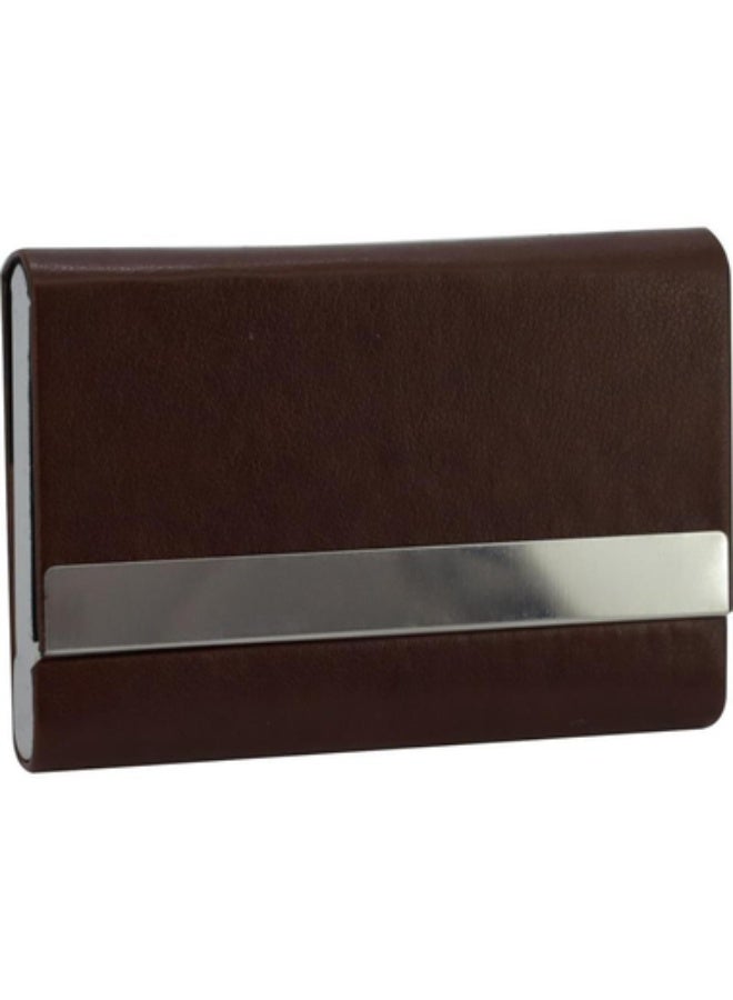 ROCO Business Card Case 15 Cards9 X 5.5 cm Card Size PU Material Brown - Image 1