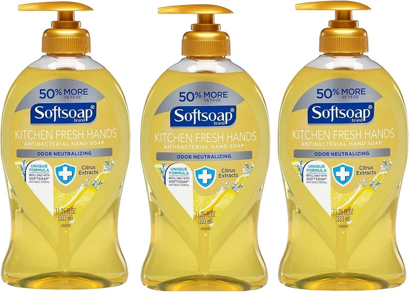 Softsoap Kitchen Fresh Hands Antibacterial Soap Citrus Extracts (3 Pack of ll.25 FL Oz. Size)