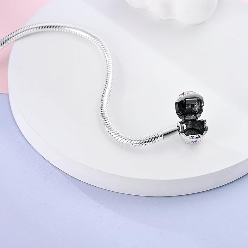 Parmuz Charm Bracelet 925 Sterling Silver Heart Clasp Snake Chain Bracelet Jewelry Fit Charm Birthday Gift for Women Girls - Image 3