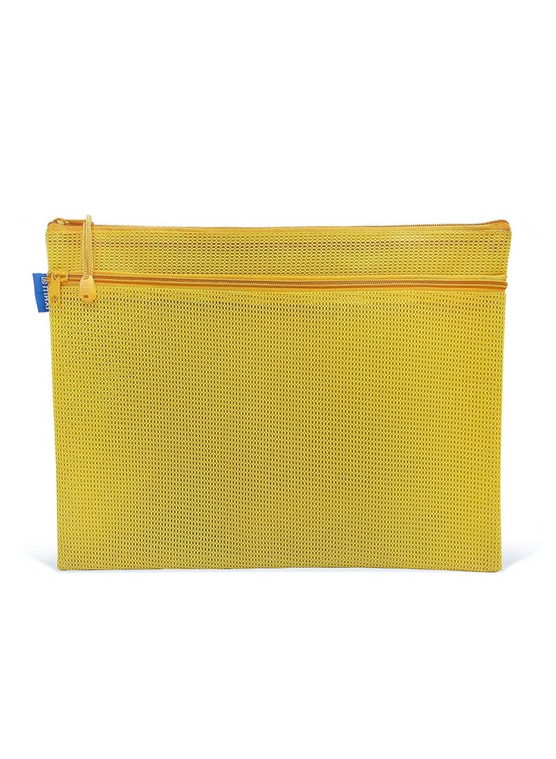 Maxi 6-Piece A3 Size Double Zipper Bag Yellow Color 