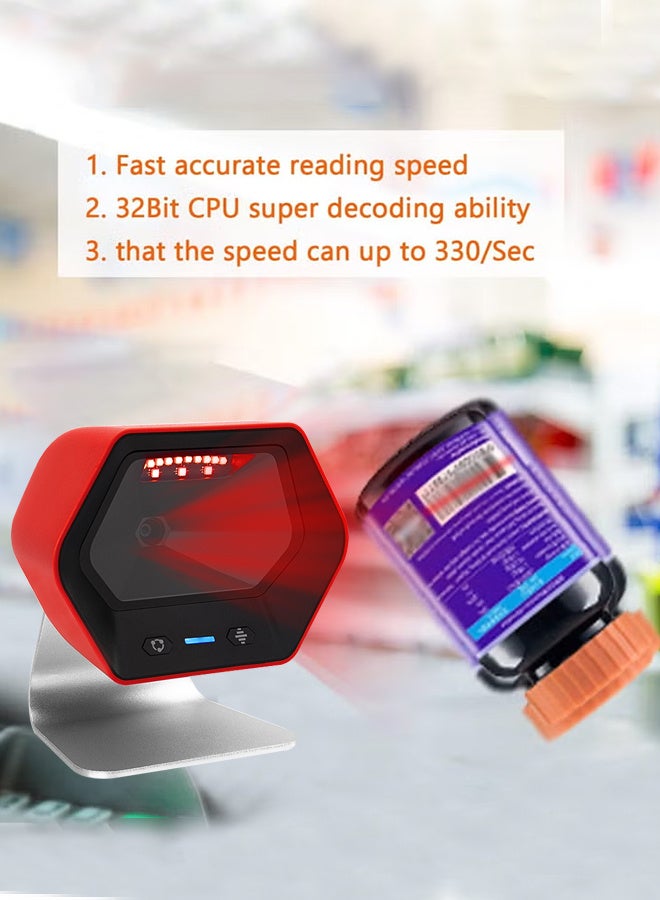 نيتم ماسح الباركود الشريطي الأوتوماتيكي متعدد الاتجاهات لسطح المكتب 1D 2D للرمز الشريطي 1D 2D، قارئ الباركود الشريطي QR، استشعار الصور للمستودعات، والسوبر ماركت، ومتجر التجزئة، ونظام نقاط البيع في المكتبات - Image 5