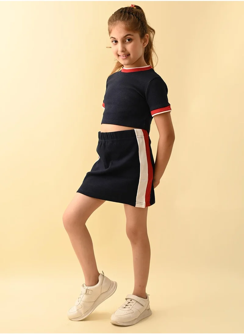 LILPICKS Solid Top with Skirt Set