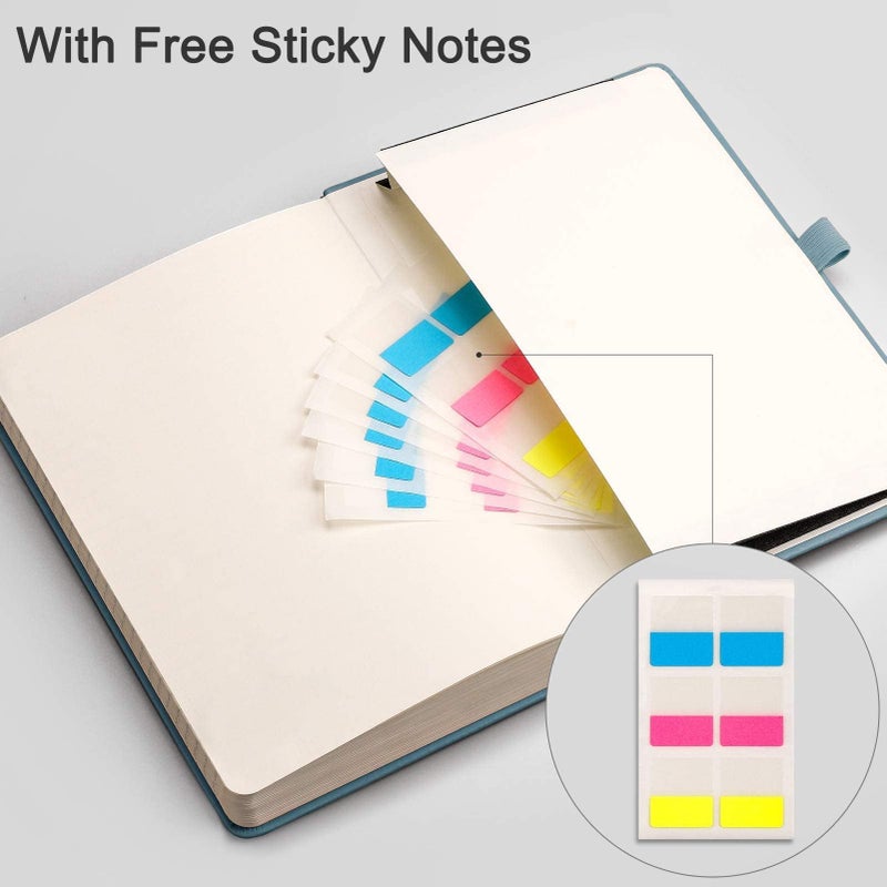 EMSHOI Notebook College Ruled - 256 Numbered Pages, 120 Gsm Thick Paper, A5 Hardcover Leather Lined Journal for Men & Women Work School Journaling Writing Diary 5.7" X 8.3"(GrayBlue) - Image 5