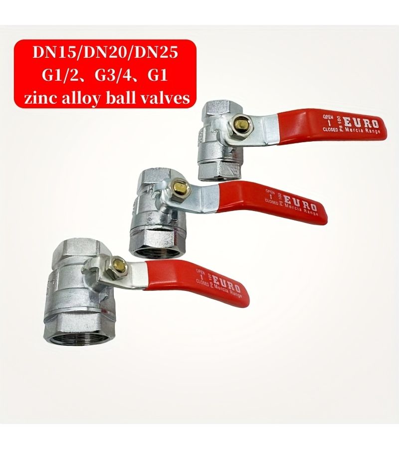 EURO Zinc Alloy Ball Valve DN15 G1/2 Thickened High Flow for Water Pipe Repair - Image 2