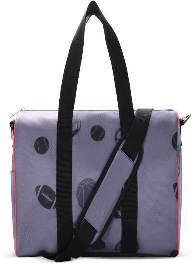 iscream 17" x 11" Duffle Bag with Sturdy Nylon Exterior for Sport and Travel with Adjustable Strap - Graphic Sports - Image 1