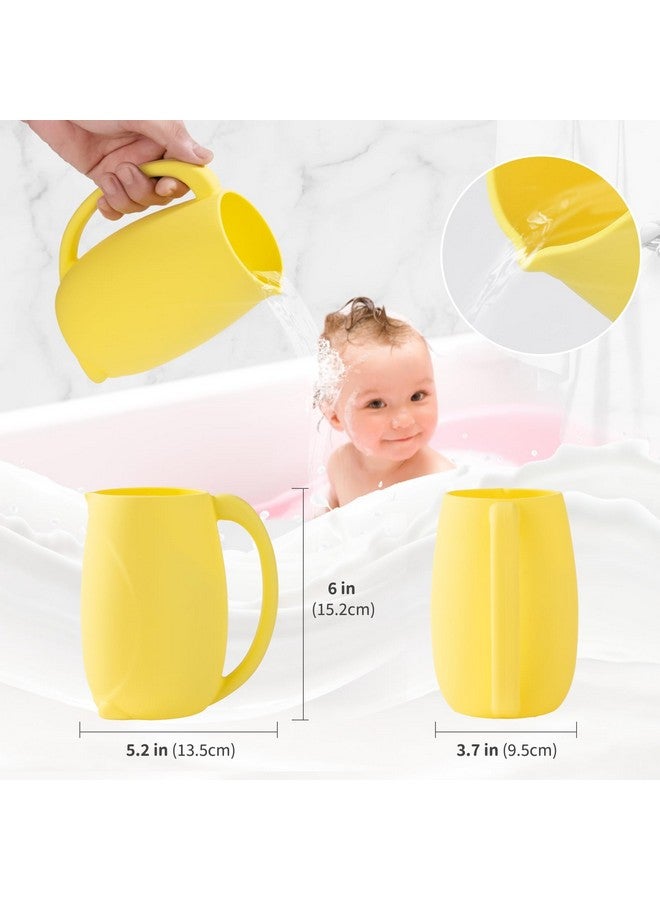 Mandoo Baby Bath Rinse Cup - Children's Shampoo and Body Wash Rinse Cup with Easy Grip Handle for Rinsing Baby Shampoo and Soap - Food Grade Silicone - Penguin (yellow) - Image 3