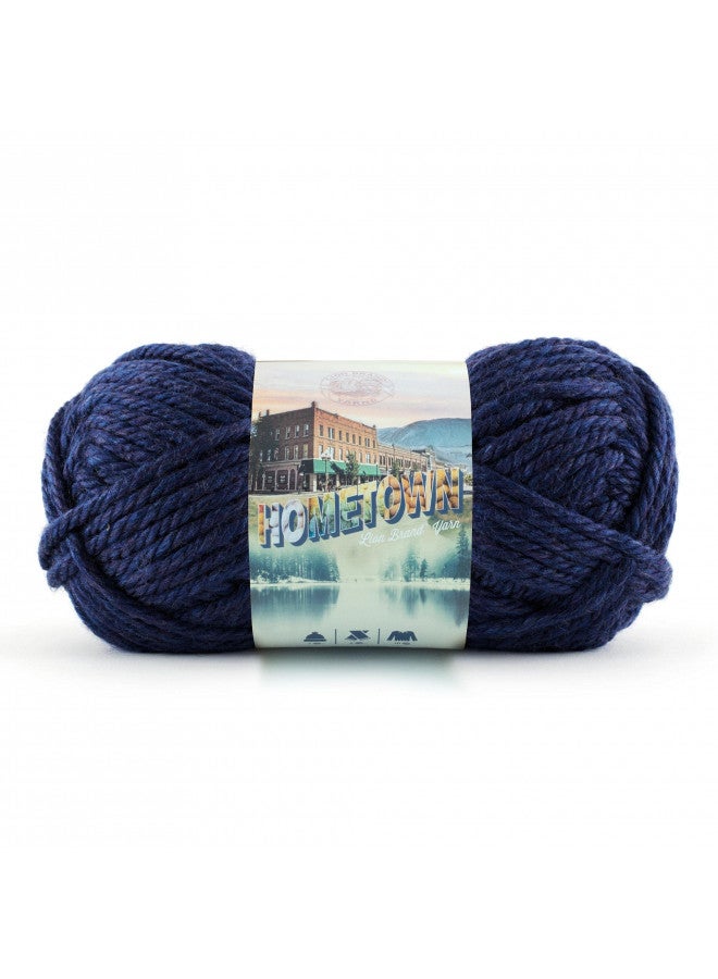 Lion Brand Yarn Hometown Yarn, Bulky Yarn, Yarn for Knitting and Crocheting, 1-Pack, San Diego Navy - Image 1