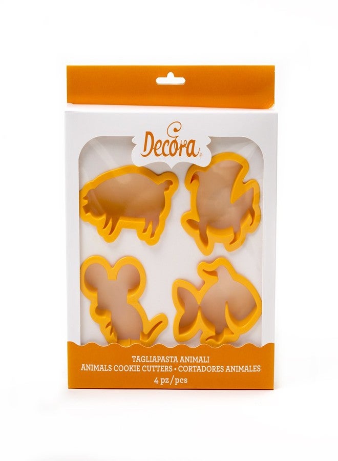 Decora Set 4 Land and Sea Animals Cookie Cutters, 26.5 x 23.5 x 3 cm, Yellow