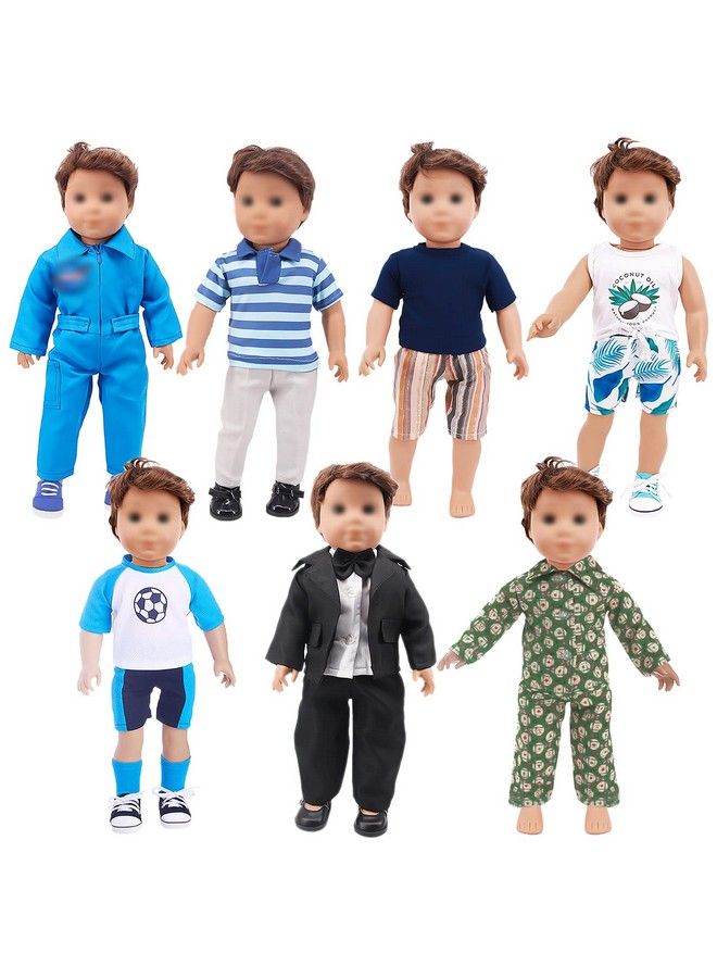 SOTOGO 7 Sets 18 Inch Boy Doll Clothes Doll Outfits Doll Accessories For American 18 Inch Boy Doll - Image 1