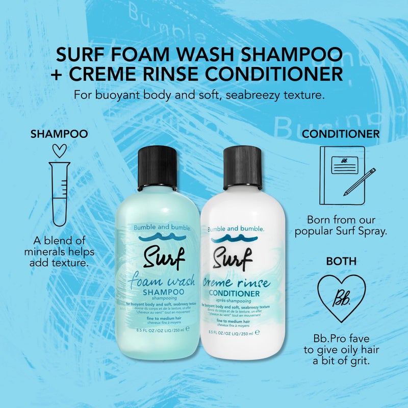 Bumble and bumble. Surf Foam Wash Texturizing Shampoo | Adds Lightweight Seabreezy Texture and Volume | For Fine to Medium Wavy, Straight, 8.5 Fl Oz - Image 4