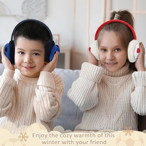 RR DESIGN Kids Winter Earmuffs, Soft Fleece, Warm, Stylish Soccer Design -Color option available -mix color - Image 5