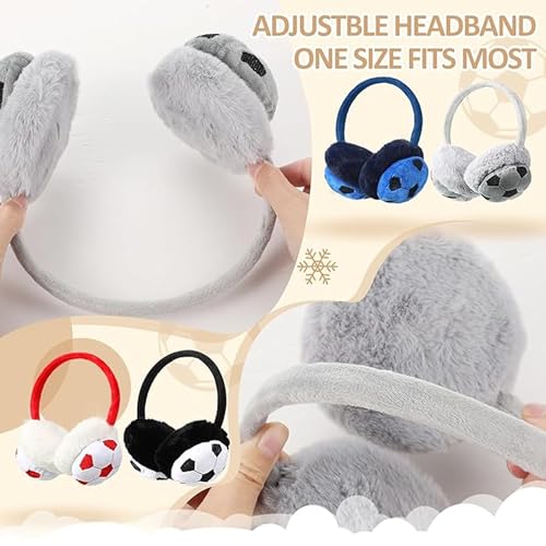 RR DESIGN Kids Winter Earmuffs, Soft Fleece, Warm, Stylish Soccer Design -Color option available -mix color - Image 4