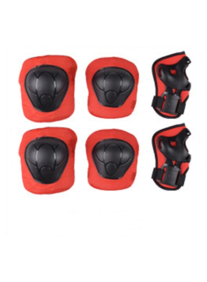 Generic Kids Bike Helmet Set Skateboard Knee Pads - Kids Helmet Elbow Pads Wrist Guards Adjustable for 3~10yrs Girl Boy Kids Protective Gear Set for Sport Cycling Bike Roller Skating Scooter (Red) - Image 3