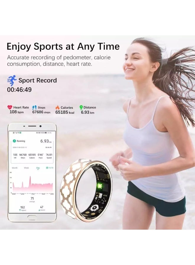 Smart Ring Fitness Tracker with Charging Case (Size #8) | Heart Rate, SpO₂, Sleep & Activity Monitor for iOS & Android - Image 3