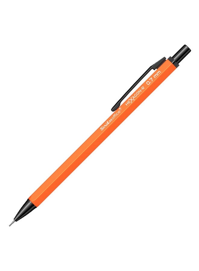 Scrikss 0.7 mm Cute Aesthetic Mechanical Clutch Lead Pen Pencil | for Drafting Sketching Drawing | Orange Penpencil | Hexagon-R - Image 1