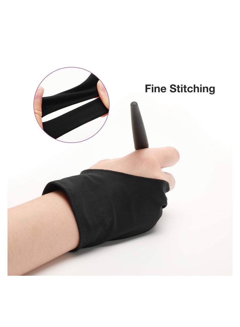 Generic 3-Piece Artist Drawing Two Finger Glove for Paper Sketching iPad Graphics Tablet  - Image 2