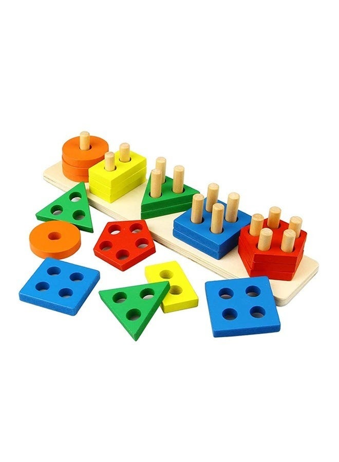 Toys For 1 to 3-Year-Old Boys Girls Toddlers, Wooden Sorting And Stacking Toys For Toddlers And Kids Preschool, Educational Toys, Color Recognition Stacker Shape Sorter, Learning Puzzles Gift  - Image 1