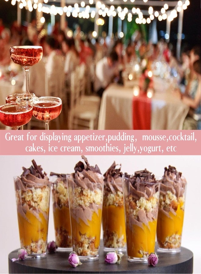 TOFLEN 50 Pack 3 oz Round Mini Dessert Cups with Spoons Clear Plastic Dessert Shooter Cups for for Party, Yogurt, Parfait, Cheesecake, Pudding, Jello and Appetizers - Image 4
