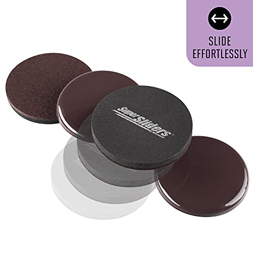 Super Sliders 4723795N Reusable Furniture Sliders for All Surfaces -Quickly and Easily Move Items Across Carpet or Hardwood, 3-1/2" Brown (8 Pack) - Image 5