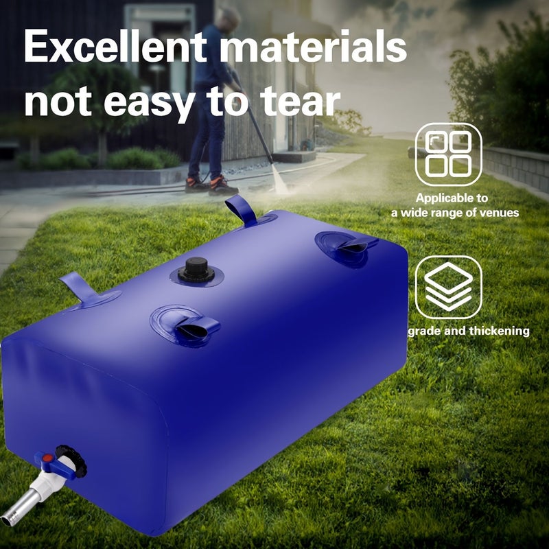 Large Capacity 540L Blue Foldable Soft Water Storage Bag For Household Outdoor Car Washing Drought Relief And Emergency Non Drinking - Image 2