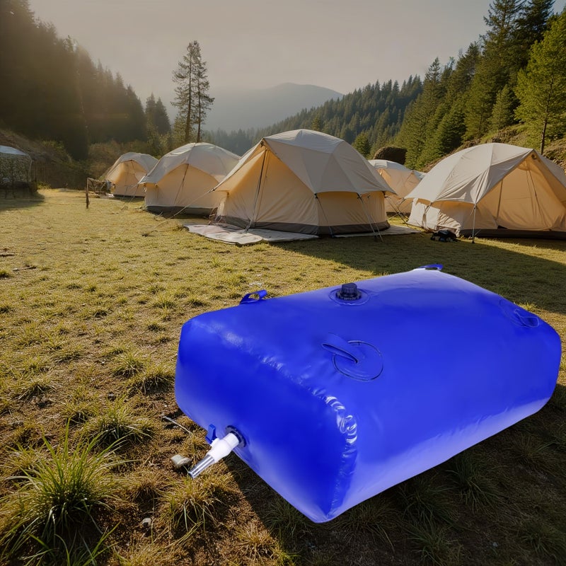 Large Capacity 540L Blue Foldable Soft Water Storage Bag For Household Outdoor Car Washing Drought Relief And Emergency Non Drinking - Image 1
