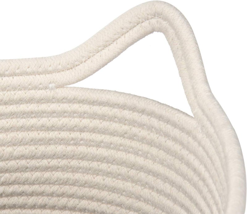 Villa Como Large Storage Basket 30.5x28cm, Plant Pot with Liner, Blanket Cotton Rope Woven Basket with Handles, Toy Bin, Clothes Hamper, Storage Bin Table Desk Organizer for Home - Image 5