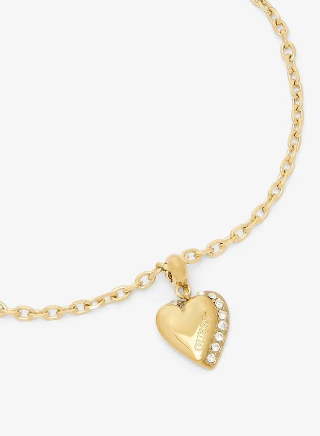GUESS Heart Charm Chain Bracelet