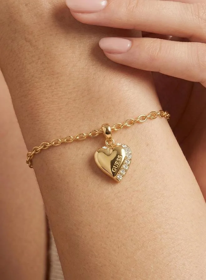 GUESS Heart Charm Chain Bracelet