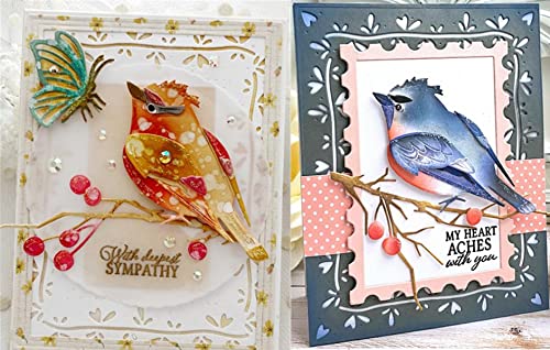 Ammsochy Cutting Dies Metal Stencils Scrapbooking Tools Flowers Lace Frame DIY Embossing Template for Paper Card Making Album Arts Crafts Supplies (Rectangle Love line frame-13.8x10.5cm) - Image 3