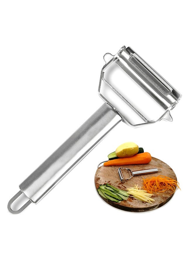 Dual Stainless Steel Vegetable Peeler Silver - Image 1